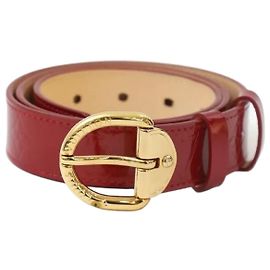 Louis Vuitton Cinturón Monogram Vernis Red Gold Roja