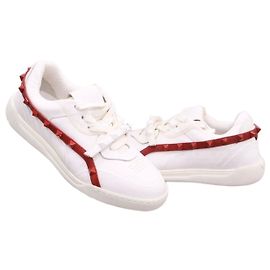 Sapatilhas Rockstud Valentino em couro vermelho Vermelho