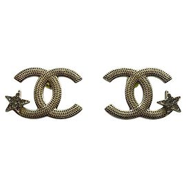 Chanel Orecchini a stella Crystal CC Logo D'oro