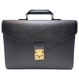 Louis Vuitton Epi Serviette Document Bag Black Unisex (Upper Grade, Briefcase) Black