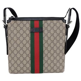 Gucci Sac messager Web GG Supreme Canvas Beige Marron