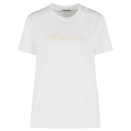Moncler T-shirt de algodão com logótipo bordado Branco