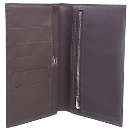 Hermès Citizen Twill Silk Long Wallet Dark Chocolate Brown Brown