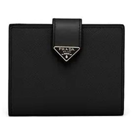 Prada Saffiano-Ledergeldbörse Schwarz