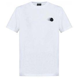 Moncler Baumwoll-T-Shirt mit verwaschenem Logo-Motiv Weiß