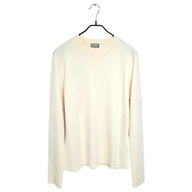 Dior Logo Patch Virgin Wool Knit White