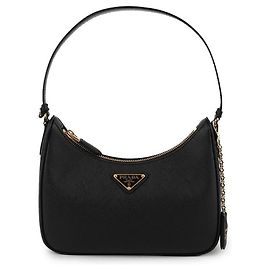 Prada Mini Bolsa em Couro Saffiano Re-edition Preto