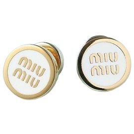 Miu Miu Boucles d'oreilles en métal émaillé Blanc