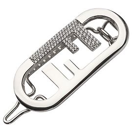 Fendi Fermi capelli Crystal Silver FF Lock Argento
