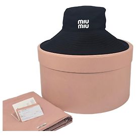 Miu Miu Embroidered Logo Drill Hat Brown