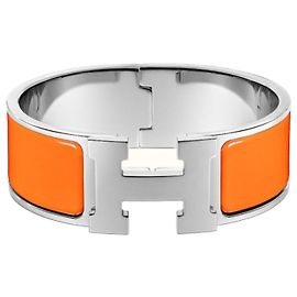 Hermès Orange Silver Clic Clac PM Orange