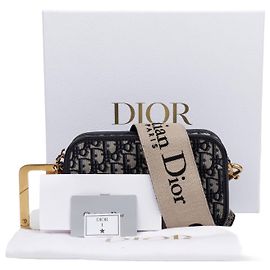 Dior Oblique Quake Clutch Blue Blau