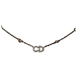 Dior Colar de pérolas e cristais com acabamento dourado para mulher CLAIR LUNE Branco