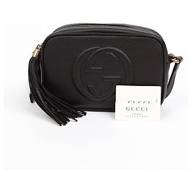 Gucci Soho Disco Bag Leather Mini Black Black