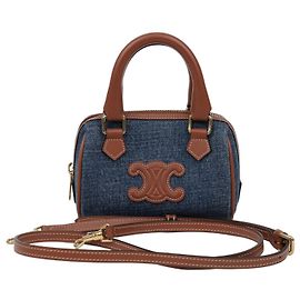 Céline Borsa a spalla Triope Mini Boston Tote Blu