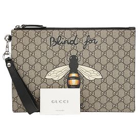 Gucci Bolso de correa GG Supreme Bestiary Bee Print Multicolor