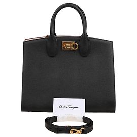 Salvatore Ferragamo Saco de ombro tote Studio Box Medium Marrom