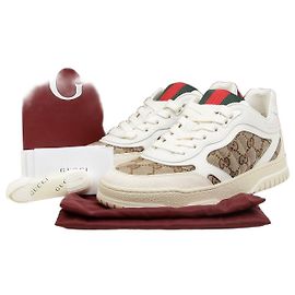 Gucci Web Sneakers Beige Ebony Marron