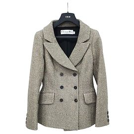 Dior Giacca Doppia Grigio Oro Marrone