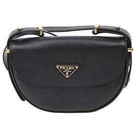 Prada Borsa a Tracolla con Patta Nera Nero