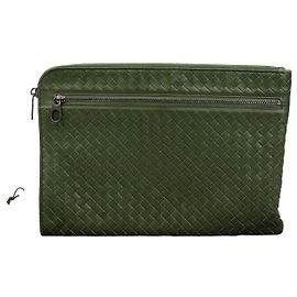 Bottega Veneta Clutch Document Intrecciato Marrom