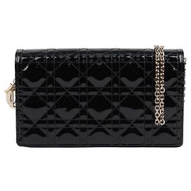Dior Lady Patent Pouch Black Black