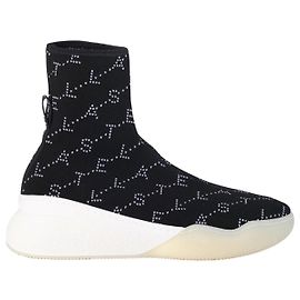 Stella Mc Cartney Baskets Stella McCartney Black Monogram Loop Sock Noir Blanc Sable
