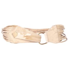 Autre Marque Collection Privée Vintage Beige Genuine Leather Multi-Strap Belt Beige Other
