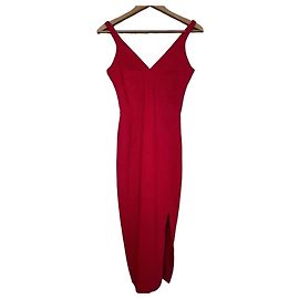 Autre Marque LIKELY Rotes Kleid mit V-Ausschnitt und Schlitz Rot