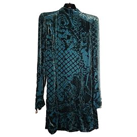 Autre Marque Balmain x H&M Samtkleid Grün Gr. 36 Full Set Bügel & Sack Neuwertig. Dunkelgrün