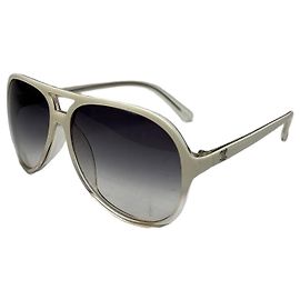 Céline Vintage Celine Triomphe Aviator Sunglasses c. 1980s White White