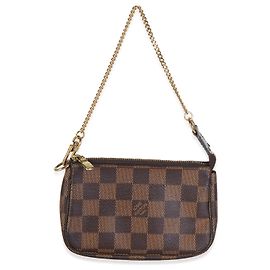 Louis Vuitton Damier Ebene Canvas Mini Pochette Accessoires Marrone