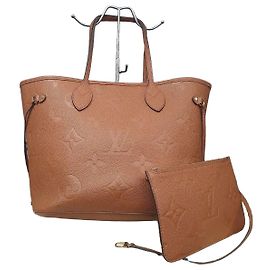 Louis Vuitton Neverfull MM Monogram Empreinte Cuir Cognac Marron
