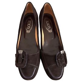 Chaussures TOD'S en daim marron avec boucle Marron