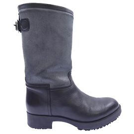 Bottes en cuir noir Hermès Noir