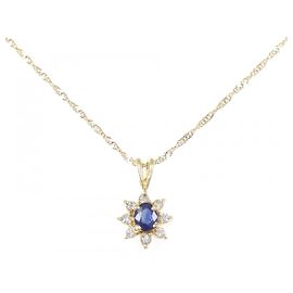 Autre Marque Collana Au750 Zaffiro e Diamante D'oro