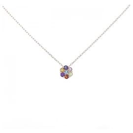 Autre Marque K10 Pink Gold Multi Gemstone Halskette Pink