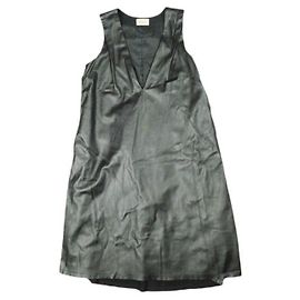 Autre Marque maturely Kunstlederkleid Schwarz