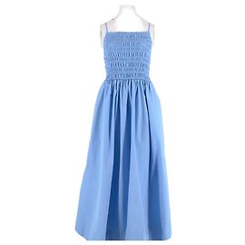 Ganni Sommerkleid aus blauer Baumwolle Blau