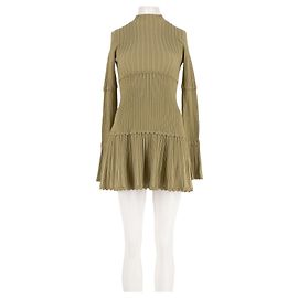 Autre Marque MESHKI Kleid in Khaki mit Rüschen Khaki