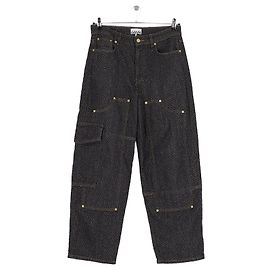 Ganni Schwarze Baumwollhose Schwarz
