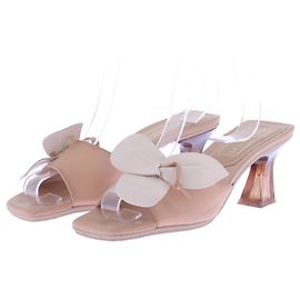 Autre Marque Beige Leder-Mules mit Absatz Beige