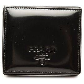 Portamonete Prada in vernice nera Nero