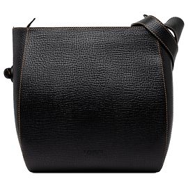 LOEWE Black Textured Leather Shoulder Bag Black