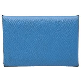 Hermès Calvi Kartenetui Blue Epsom Blau Hellblau