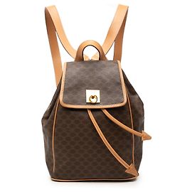 Céline Celine Brown Macadam Coated Canvas Rucksack Braun