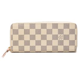Louis Vuitton White Damier Azur Clemence Long Wallet White