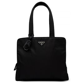 Borsa Tote Prada in Tessuto Nero Nero
