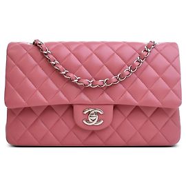 Chanel Pink Medium Classic Lambskin Double Flap Rose
