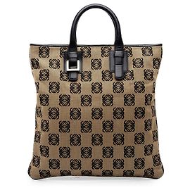 LOEWE Anagram Canvas Tote Beige Beige